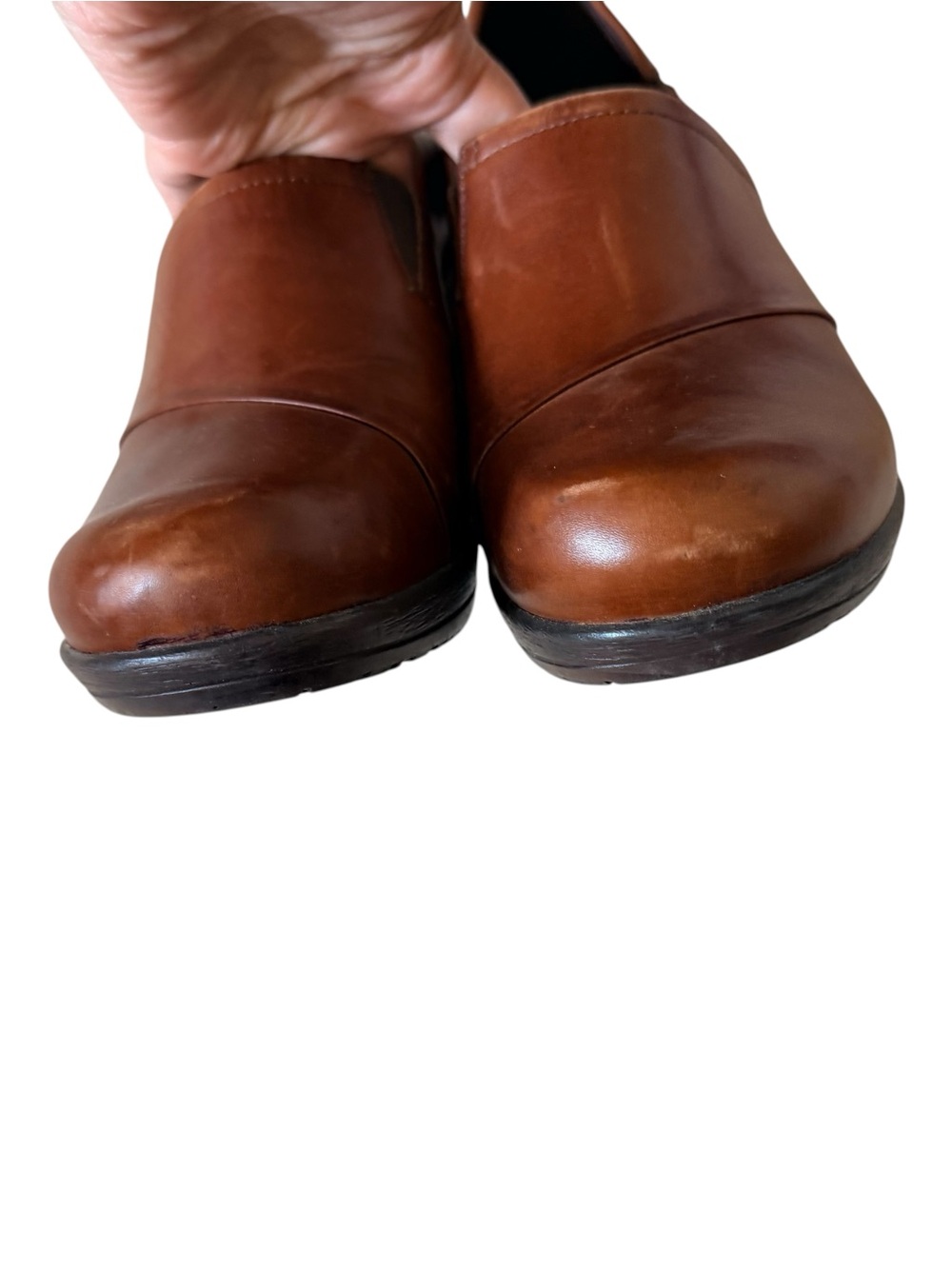 Dansko Rosaline Women's Brown Leather Wedge Clog Shoes Sz 40 - Picture 4 of 9